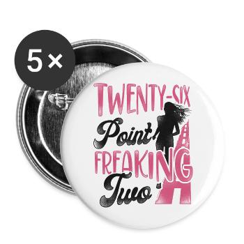 Running Runner Half Marathon - Buttons large 2.2''/56 mm (5-pack) - white - Front