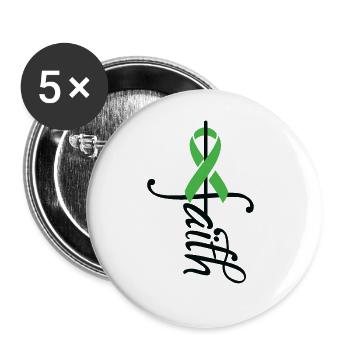 Ribbon Dwarfism Disease Awareness - Buttons large 2.2''/56 mm (5-pack) - white - Front