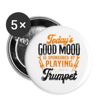 Trumpet Player Vintage Today's - Buttons groß 56 mm (5er Pack) - Weiß - Vorne