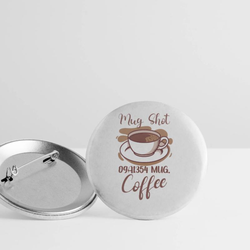 Coffee Lover Caffeine Molecule Java Latte Espresso Buttons large 2.2''/56 mm (5-pack)