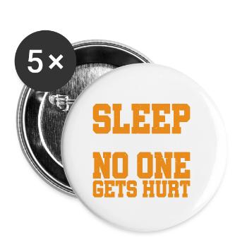Laissez-moi dormir et personne ne se blesse - Lot de 5 grands badges (56 mm) - blanc - Devant