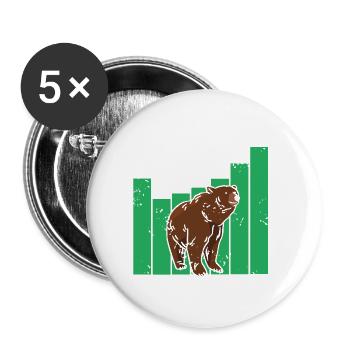 Vintage Cool Bear Market Cycle Investor T-Shirt - Buttons large 2.2''/56 mm (5-pack) - white - Front