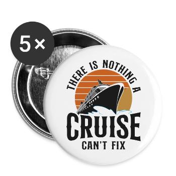 Croisière Vacances Rétro Là-Bas - Lot de 5 grands badges (56 mm) - blanc - Devant