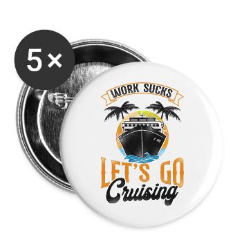 Cruise Ship Vacation Retro Vintage - Buttons groß 56 mm (5er Pack) - Weiß - Vorne