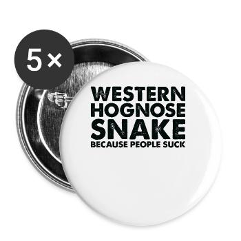 Les gens sucent le serpent hognose occidental - Lot de 5 grands badges (56 mm) - blanc - Devant