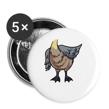 Pelikan Kostüm - Buttons groß 56 mm (5er Pack) - Weiß - Vorne