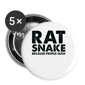 People suck rat snakes - Buttons large 2.2''/56 mm (5-pack) - white - Front