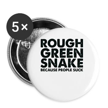 Les gens sucent le serpent vert rugueux - Lot de 5 grands badges (56 mm) - blanc - Devant