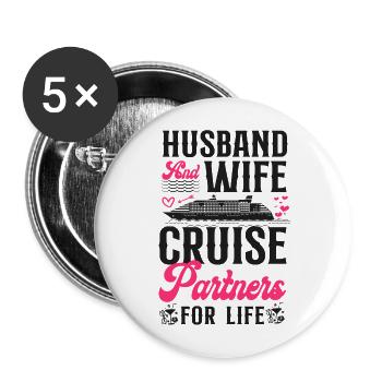 Cruise Ship Vacation Marriage - Buttons large 2.2''/56 mm (5-pack) - white - Front
