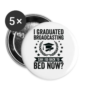 I have finished broadcasting - Buttons large 2.2''/56 mm (5-pack) - white - Front