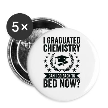 J’ai terminé la chimie - Lot de 5 grands badges (56 mm) - blanc - Devant