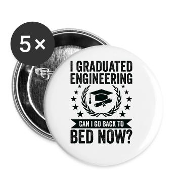 I have completed engineering - Buttons large 2.2''/56 mm (5-pack) - white - Front