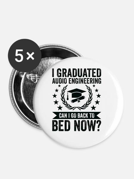 Ich Habe Audio -Engineering Abgeschlossen - Buttons groß 56 mm (5er Pack) - Weiß