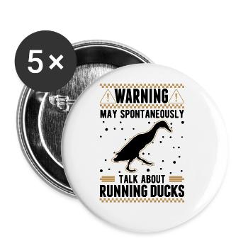 May spontaneously talk about Running Ducks - Buttons large 2.2''/56 mm (5-pack) - white - Front