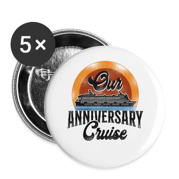 Cruise Ship Vacation Husband Wife - Buttons groß 56 mm (5er Pack) - Weiß - Vorne