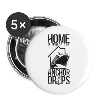 Bateau de croisière Vacances Vintage Home - Lot de 5 grands badges (56 mm) - blanc - Devant