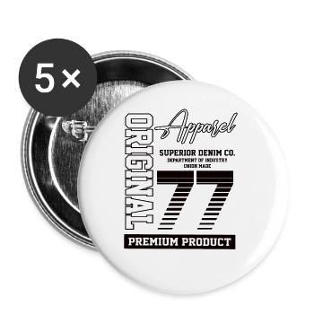 1977 Vintage Anniversaire Vintage Cadeau Rétro - Lot de 5 grands badges (56 mm) - blanc - Devant