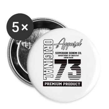 1973 Vintage Anniversaire Vintage Cadeau Rétro - Lot de 5 grands badges (56 mm) - blanc - Devant