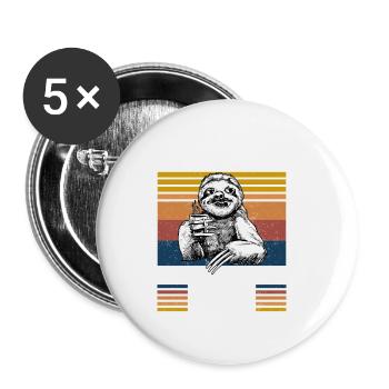 Faultier Geburtstag 1924 Geboren Jahrgang 1924 - Buttons groß 56 mm (5er Pack) - Weiß - Vorne