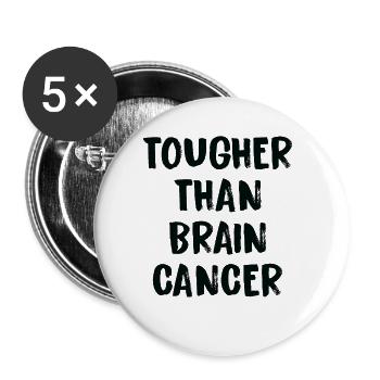Harder than brain cancer - Buttons large 2.2''/56 mm (5-pack) - white - Front