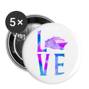 Cruise Ship Vacation Watercolor - Buttons large 2.2''/56 mm (5-pack) - white - Front
