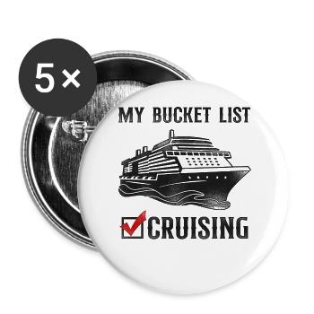 Cruise Ship Vacation Vintage - Buttons large 2.2''/56 mm (5-pack) - white - Front