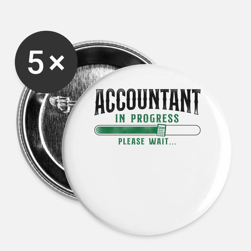 Accountant Bookkeeper Accounting - Buttons large 2.2''/56 mm (5-pack) - white