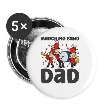 Marching Band Clarinetist School Rehearsal Music - Buttons large 2.2''/56 mm (5-pack) - white - Front