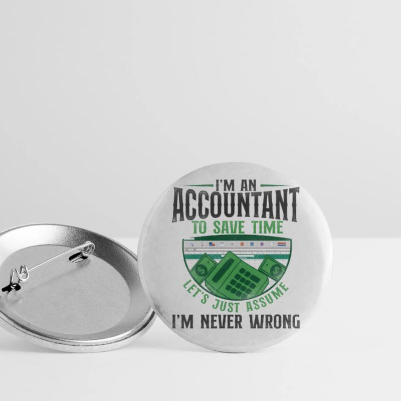 Comptable Comptable Comptable Comptabilité Lot de 5 grands badges (56 mm)