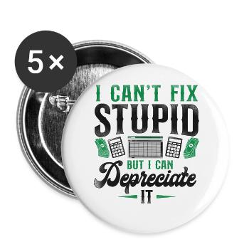 Accountant Bookkeeper Accounting - Buttons large 2.2''/56 mm (5-pack) - white - Front