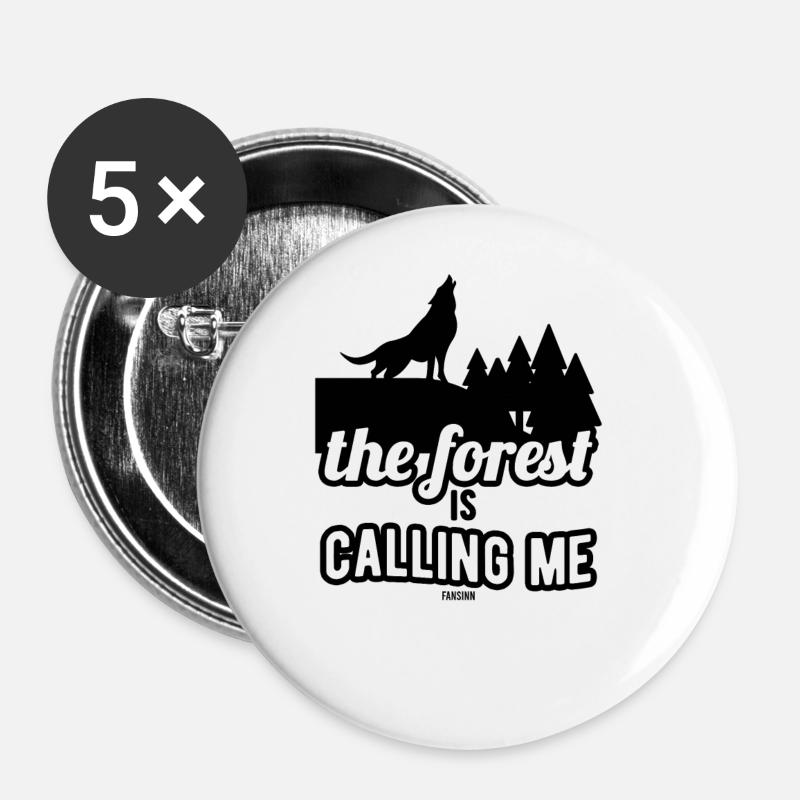 Forest - Buttons large 2.2''/56 mm (5-pack) - white