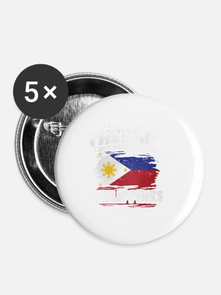 Philippinen - Buttons groß 56 mm (5er Pack) - Weiß