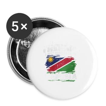 Namibia - Buttons groß 56 mm (5er Pack) - Weiß - Vorne