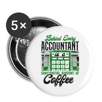 Accountant Bookkeeper Accounting - Buttons large 2.2''/56 mm (5-pack) - white - Front