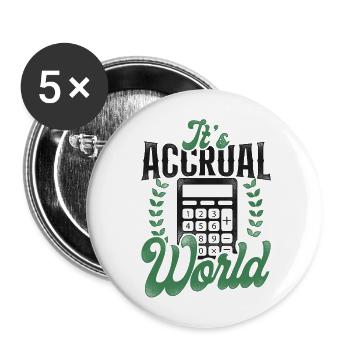 Accountant Bookkeeper Accounting - Buttons large 2.2''/56 mm (5-pack) - white - Front