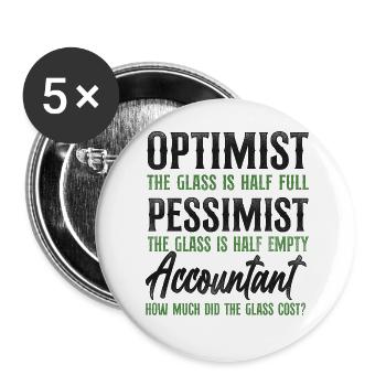 Accountant Bookkeeper Accounting - Buttons large 2.2''/56 mm (5-pack) - white - Front