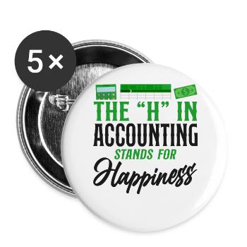 Accountant Bookkeeper Accounting - Buttons large 2.2''/56 mm (5-pack) - white - Front