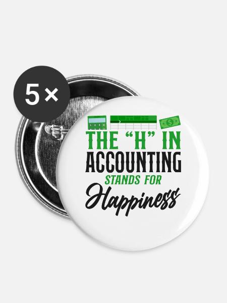 Accountant Bookkeeper Accounting - Buttons groß 56 mm (5er Pack) - Weiß