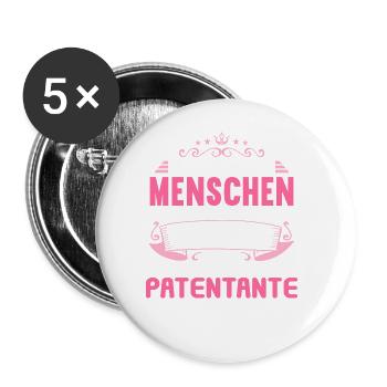 Patenkind Die wichtigsten nennen mich Patentante - Buttons groß 56 mm (5er Pack) - Weiß - Vorne