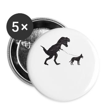 Vintage T-Rex - Buttons large 2.2''/56 mm (5-pack) - white - Front