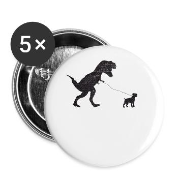 Vintage T-Rex - Buttons large 2.2''/56 mm (5-pack) - white - Front