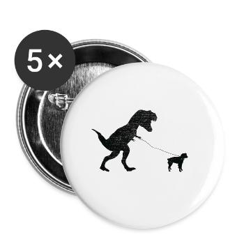 Vintage T-Rex - Buttons large 2.2''/56 mm (5-pack) - white - Front