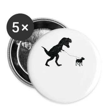 Vintage T-Rex - Lot de 5 grands badges (56 mm) - blanc - Devant
