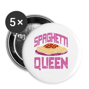 Retro Vintage Spaghetti QUEEN Awesome T-Shirt - Buttons large 2.2''/56 mm (5-pack) - white - Front