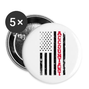 Accountant Bookkeeper Accounting - Buttons large 2.2''/56 mm (5-pack) - white - Front