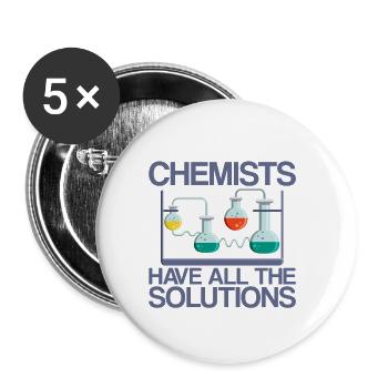Chemists Have All The Solutions - Buttons groß 56 mm (5er Pack) - Weiß - Vorne