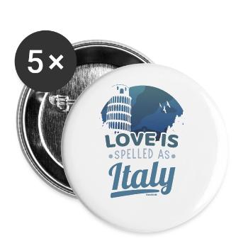 Italie Drapeau italien Italia Cadeau - Lot de 5 grands badges (56 mm) - blanc - Devant