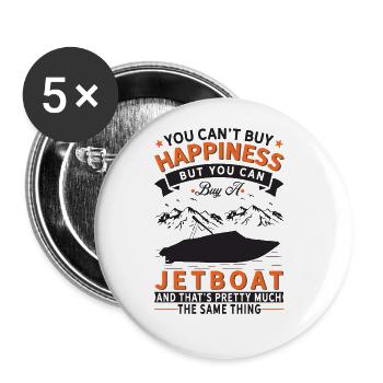 Je ne peux pas acheter de chance, mais Jetboat - Lot de 5 grands badges (56 mm) - blanc - Devant