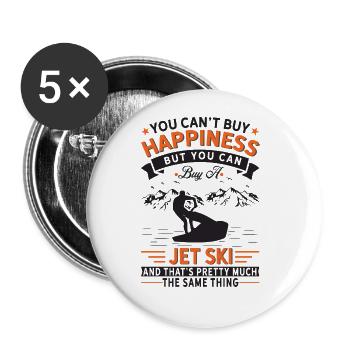 Vous ne pouvez pas acheter le bonheur, sauf les jet-skis - Lot de 5 grands badges (56 mm) - blanc - Devant