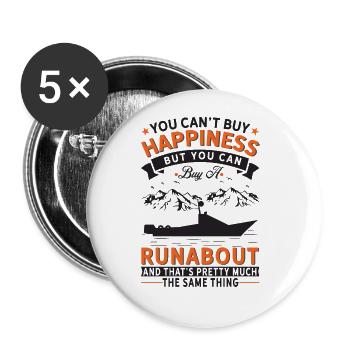 Je ne peux pas acheter de chance, mais Runabout - Lot de 5 grands badges (56 mm) - blanc - Devant